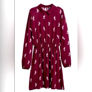 H&M Patterned Viscose Long-sleeve dress 2019 Size 4